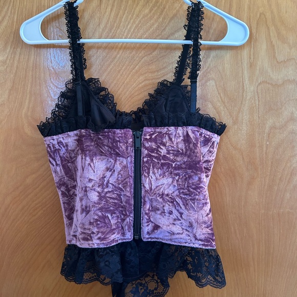 Dolls Kill Widow Mauve Velvet Corset Top - Picture 3 of 7